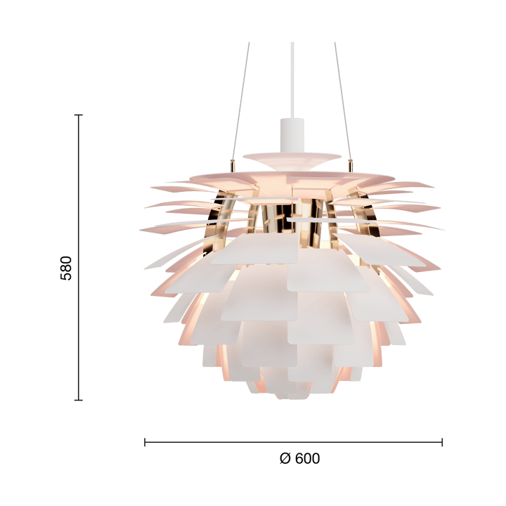 Lampada a sospensione PH Artichoke Anniversary edition - Matte white-pale rose Ø60 cm - Louis Poulsen