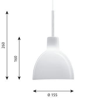 Lampada a sospensione Toldbod 155 - Vetro opale bianco - Louis Poulsen