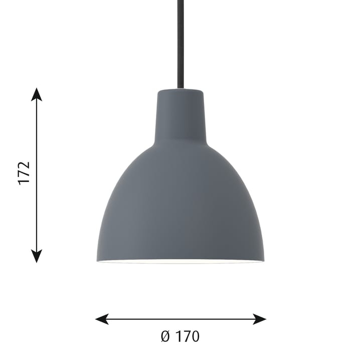 Lampada a sospensione Toldbod 170, Blu-verde Louis Poulsen