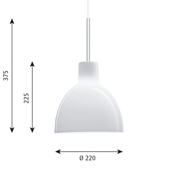 Lampada a sospensione Toldbod 220 - Vetro bianco opalino - Louis Poulsen