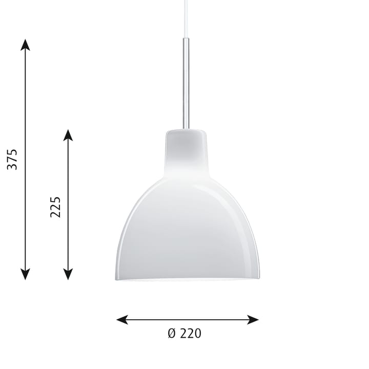 Lampada a sospensione Toldbod 220, Vetro bianco opalino Louis Poulsen