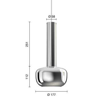 Lampada a sospensione VL 56 - Cromato lucido - Louis Poulsen