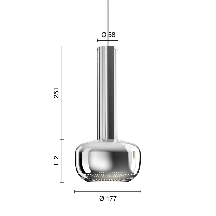 Lampada a sospensione VL 56, Cromato lucido Louis Poulsen