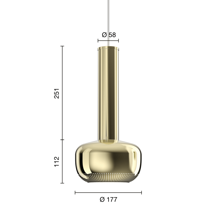 Lampada a sospensione VL 56, Ottone lucidato Louis Poulsen