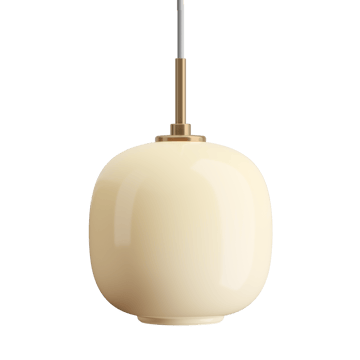 Lampada a sospensione VL45 Radiohus Ø17,5 cm - Brass-pale yellow glass - Louis Poulsen