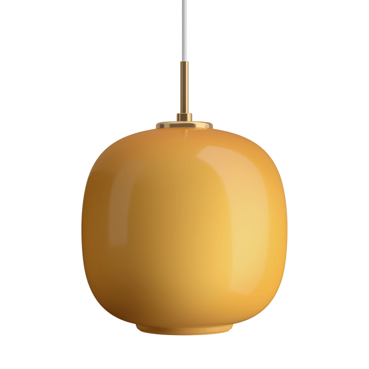 Lampada a sospensione VL45 Radiohus Ø25 cm, Brass-amber glass Louis Poulsen