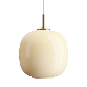 Lampada a sospensione VL45 Radiohus Ø25 cm - Brass-pale yellow glass - Louis Poulsen