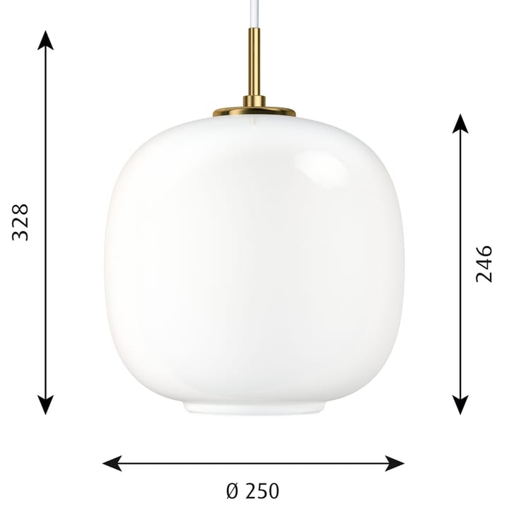 Lampada a sospensione VL45 Radiohus Ø25 cm, Vetro bianco opalino Louis Poulsen