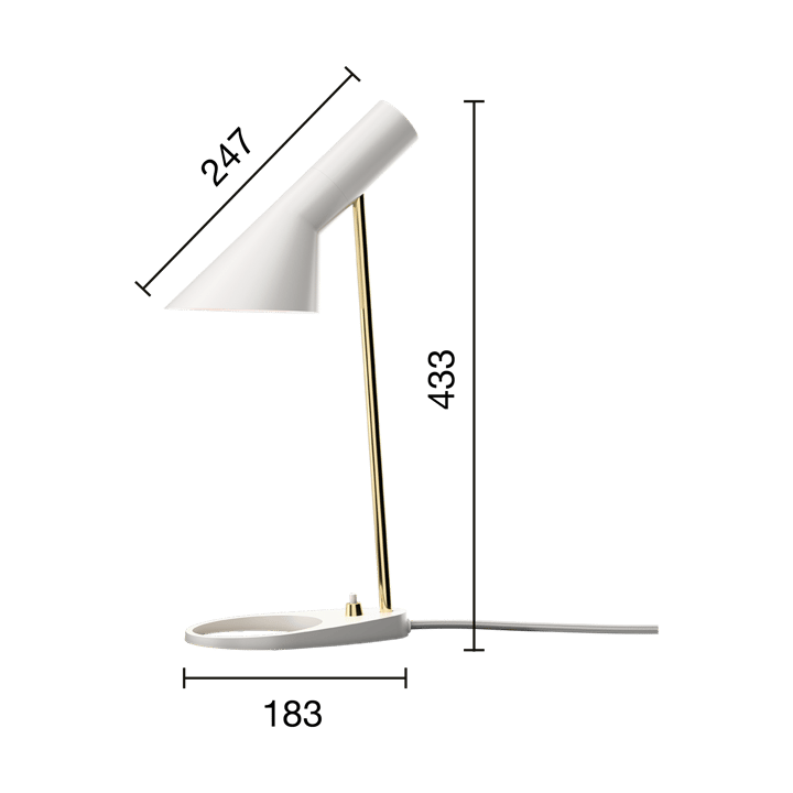 Lampada da tavolo AJ Mini Anniversary edition, Matte white-pale rose Louis Poulsen