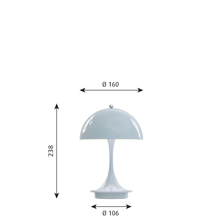 Lampada da tavolo Panthella 160 portable, Azzurro Louis Poulsen