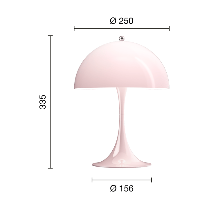 Lampada da tavolo Panthella MINI, Pale rose Louis Poulsen