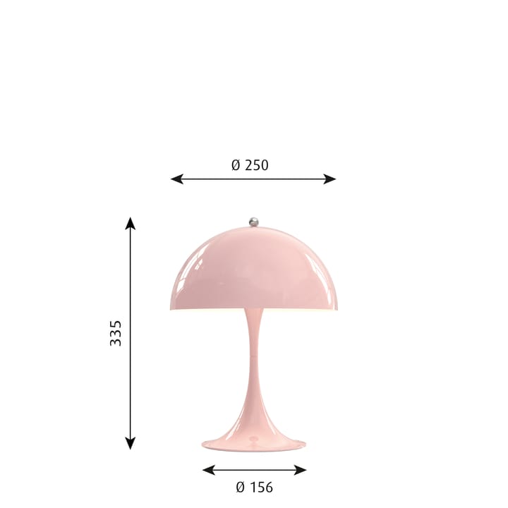 Lampada da tavolo Panthella MINI, Rosa chiaro Louis Poulsen