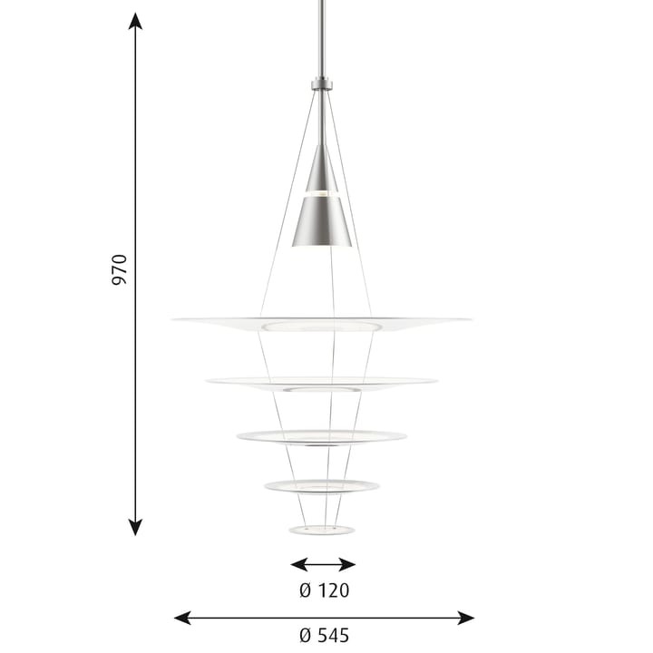 Lampadario Enigma 545, Bianco Louis Poulsen