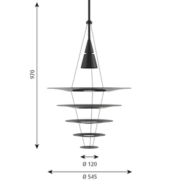 Lampadario Enigma 545 - Nero - Louis Poulsen