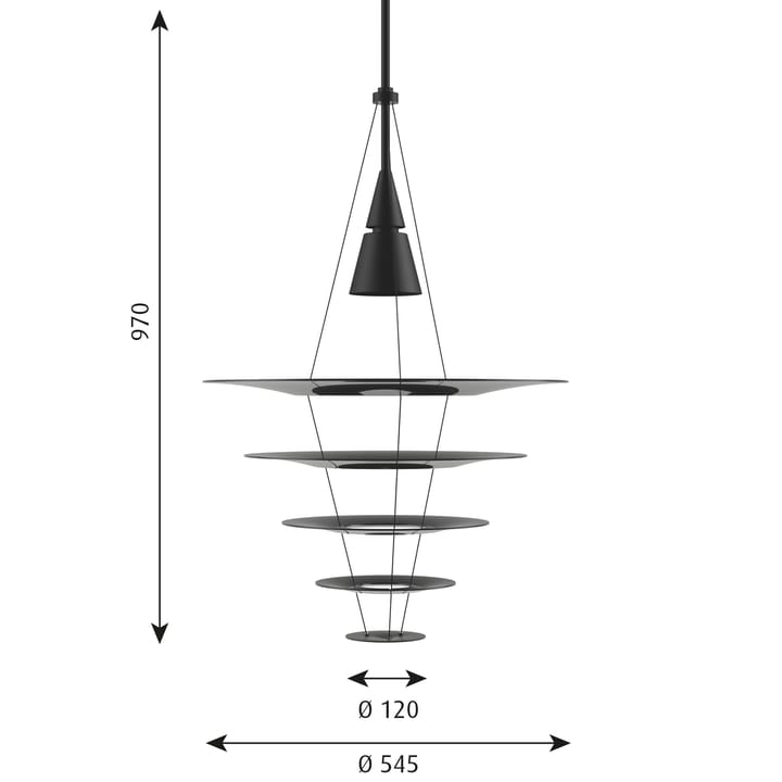 Lampadario Enigma 545, Nero Louis Poulsen