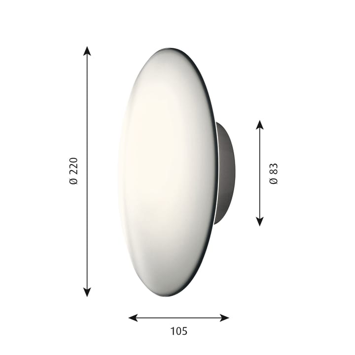 Lampadario-lampada da parete AJ Eklipta Ø22 cm, Bianco opalino Louis Poulsen