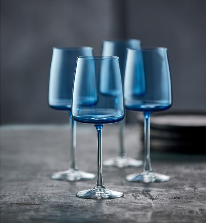 Calice per vino bianco Zero, 43 cl, confezione da 4, Blue Lyngby Glas