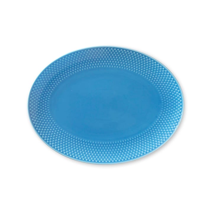 Piatto da portata ovale Rhombe 21,5x28,5 cm - Blu - Lyngby Porcelæn