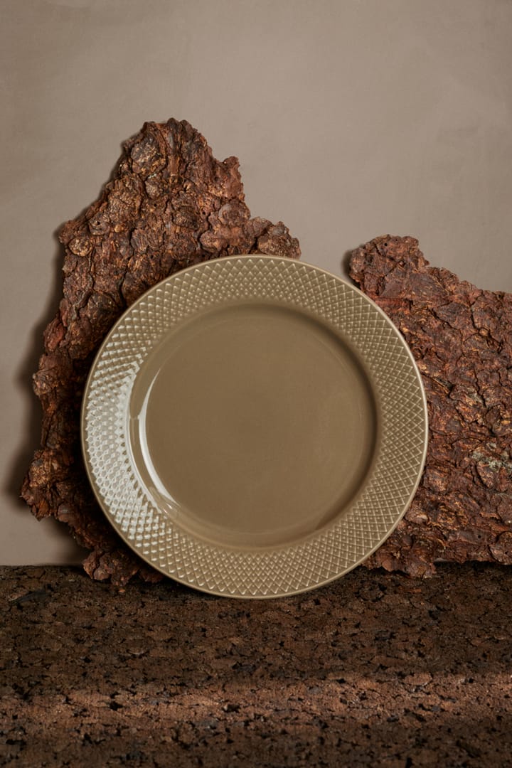 Piatto da pranzo Rhombe Earth Ø23 cm - Argilla - Lyngby Porcelæn