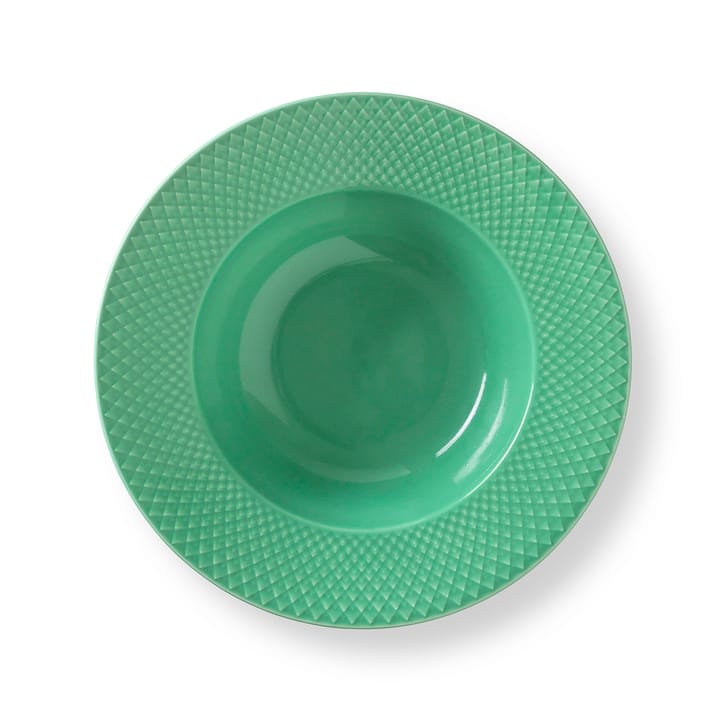 Piatto fondo Rhombe verde - 24,5 cm - Lyngby Porcelæn