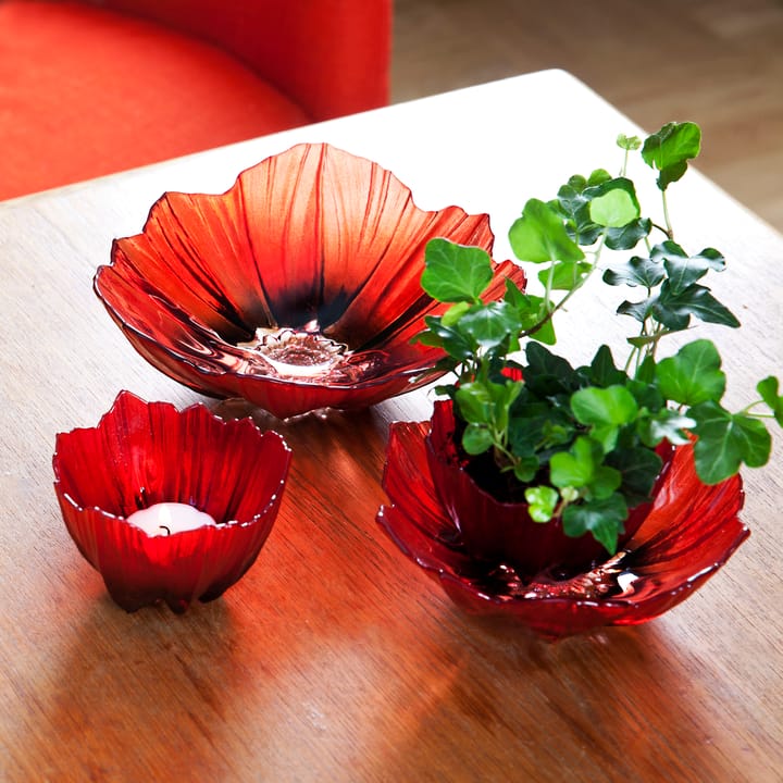 Lanterna Poppy, rosso-nero Målerås Glasbruk