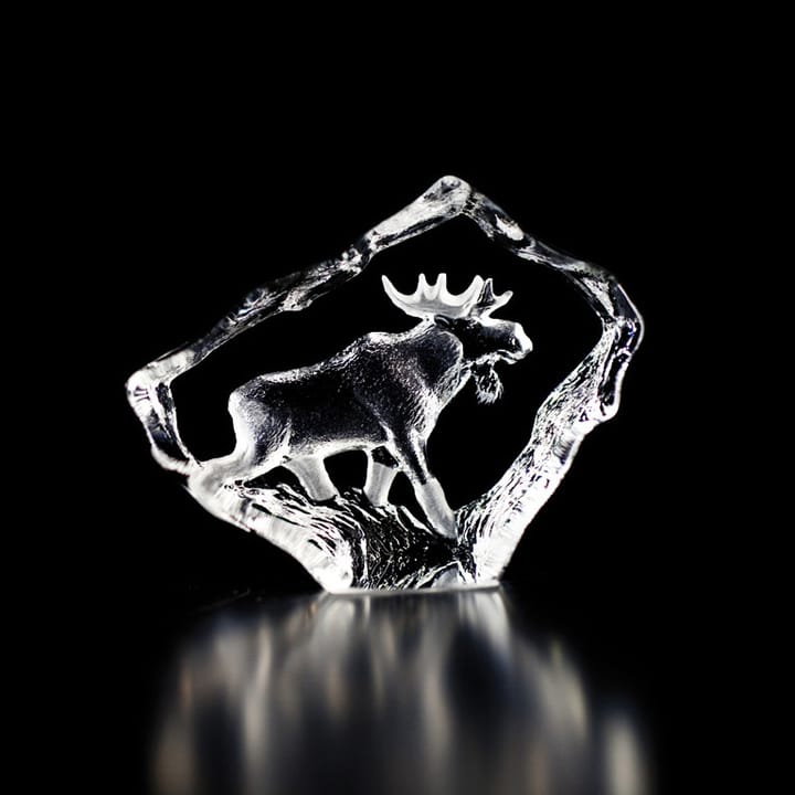 Scultura in vetro Wildlife Elk Bull, Mini Målerås Glasbruk