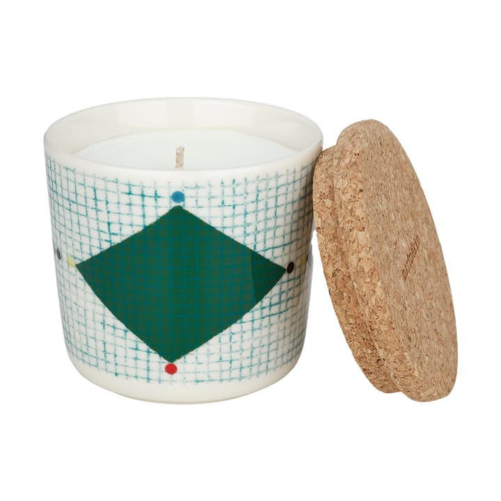 Candela profumata Losagne Ø7,5 cm - White-green-petrol blue-red - Marimekko