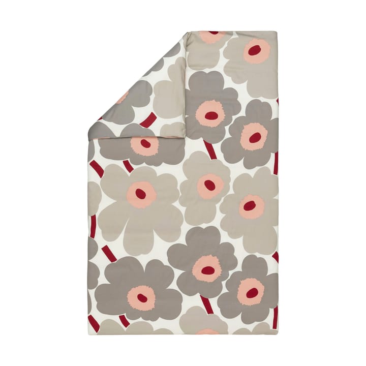 Copripiumino Unikko in raso 150x210 cm - Off white-warm grey-pink - Marimekko