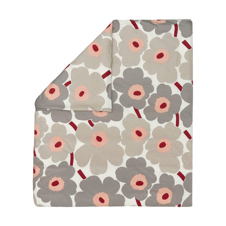 Copripiumino Unikko in raso 240x220 cm - Off white-warm grey-pink - Marimekko