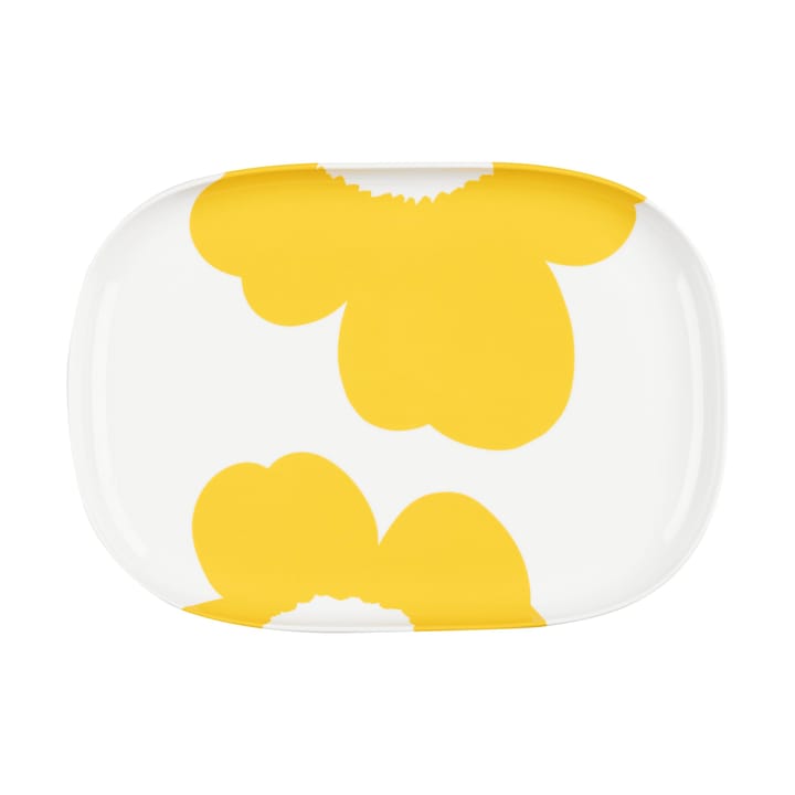 Iso Unikko piatto da portata 25x36 cm - Bianco-giallo primavera - Marimekko