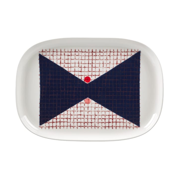 Piatto da portata Tomina 25,5x36 cm, White-dark blue Marimekko