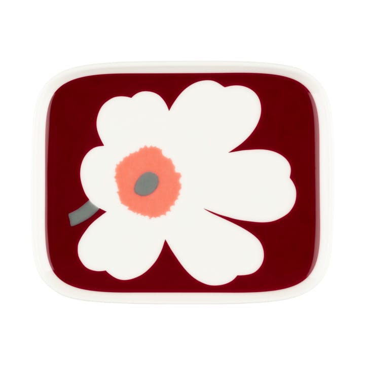 Piatto Juhla Unikko 12x15 cm, White-dark cherry-ash grey Marimekko