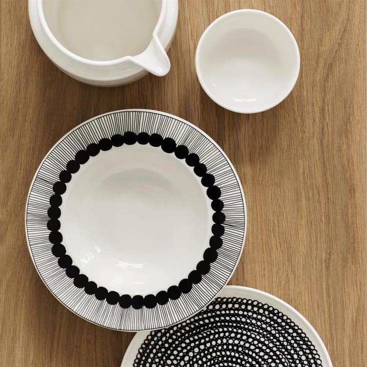 Piatto Räsymatto 20 cm, bianco-nero, a puntini Marimekko