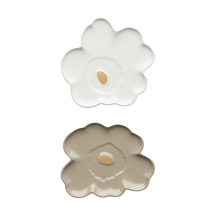 Piatto Unikko 13 cm 2 pezzi - Terra-white-gold - Marimekko