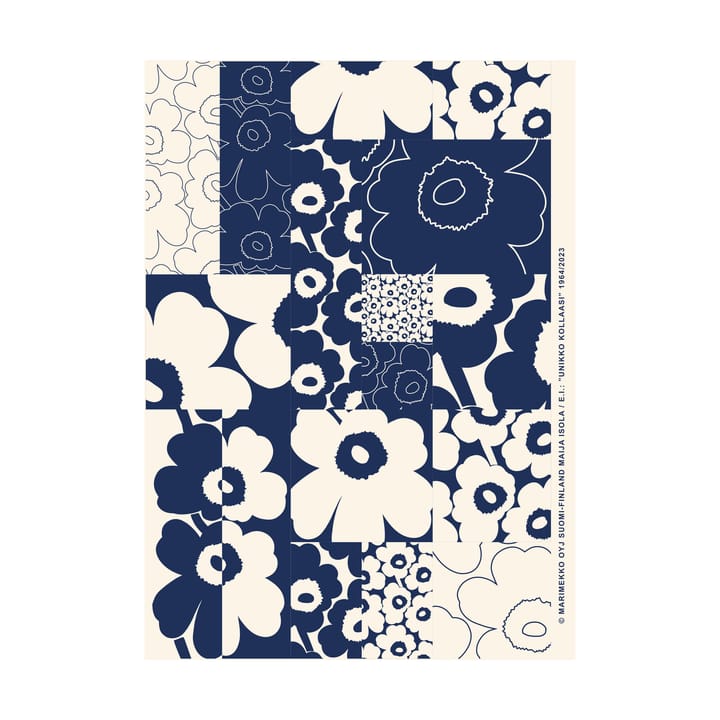 Poster Unikko kollaasi 50x70 cm - Off-white-dark blue - Marimekko