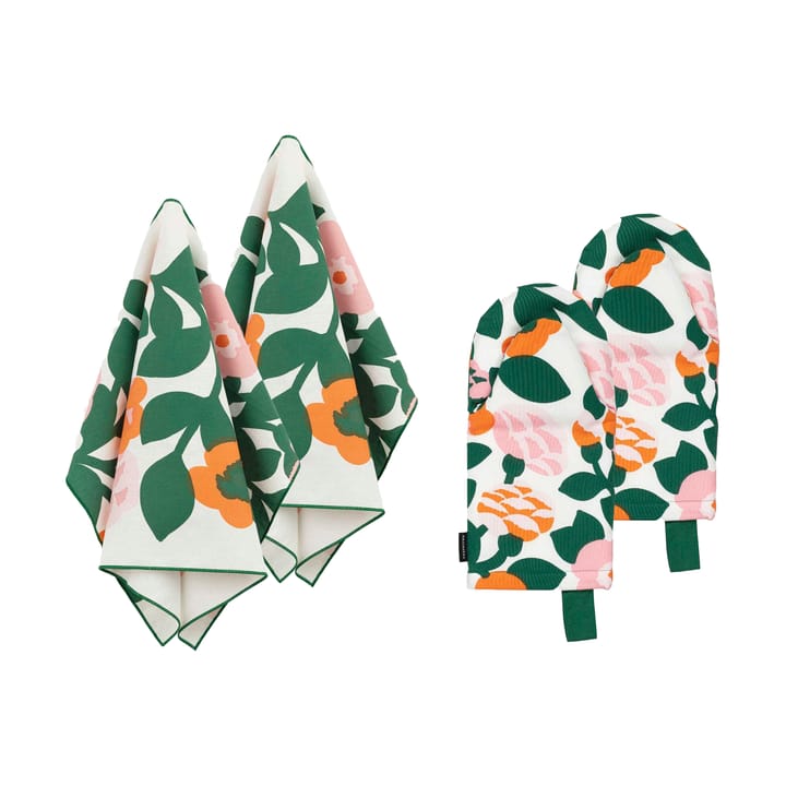 Set tessile Pieni green green 4 pezzi - Verde-arancione - Marimekko