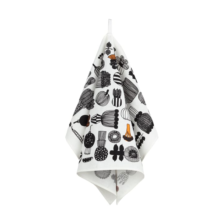 Strofinaccio Puutarhurin Parhaat 47x70 cm - Bianco-nero-Arancio - Marimekko