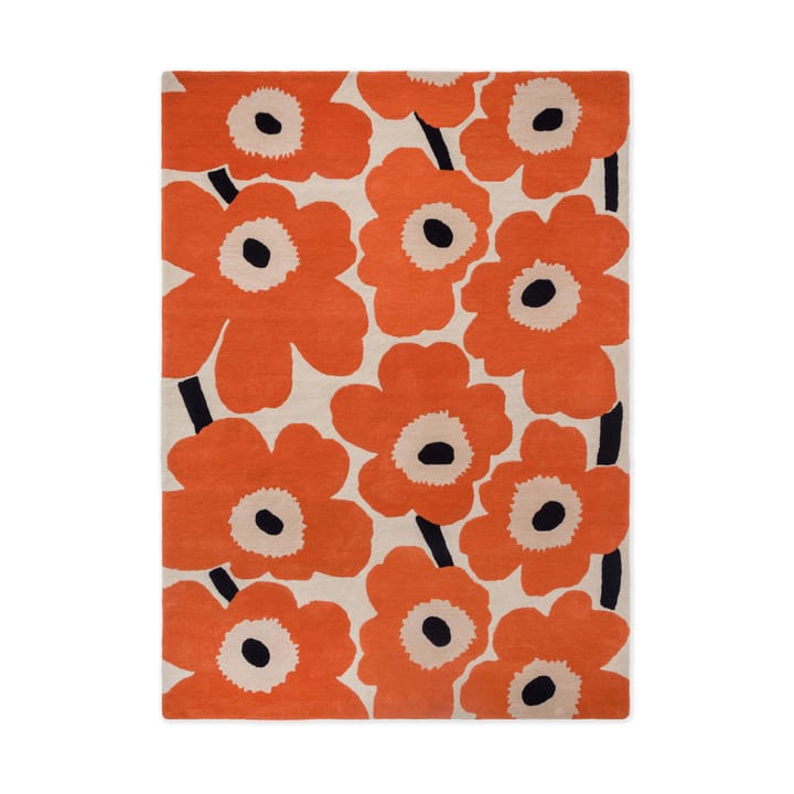 Tappeto in lana Unikko - Orange Red, 140x200 cm - Marimekko