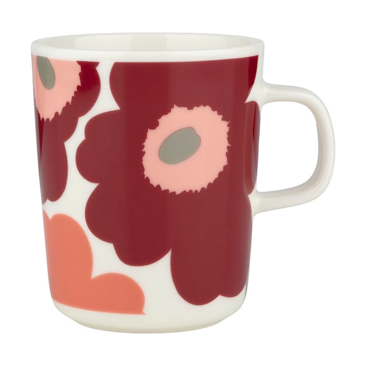 Tazza Unikko 25 cl - White-dark cherry-salmon red - Marimekko