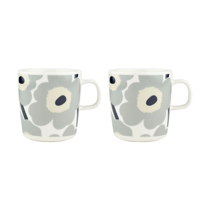 Tazza Unikko 40 cl confezione da 2 - White-light grey-sand-dark blue - Marimekko