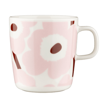 Tazza Unikko da 40 cl - Bianco-rosa chiaro-chestnut - Marimekko