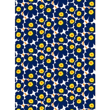 Tessuto in cotone Pieni Unikko - Bianco-Blu-Giallo - Marimekko