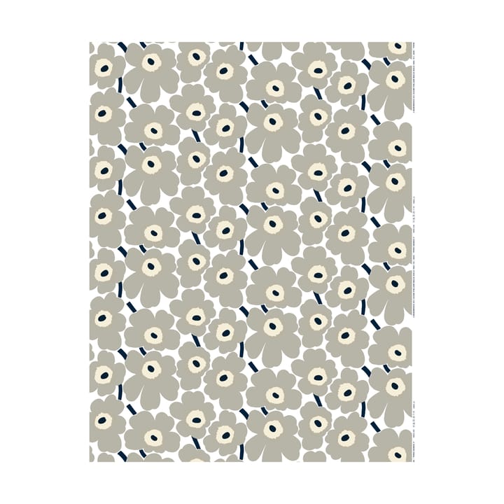 Tessuto in cotone Pieni Unikko, White-grey-sand-dark blue Marimekko