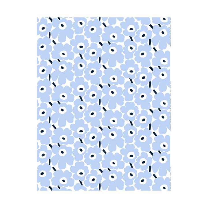 Tessuto in cotone Pieni Unikko, White-light blue-dark blue Marimekko