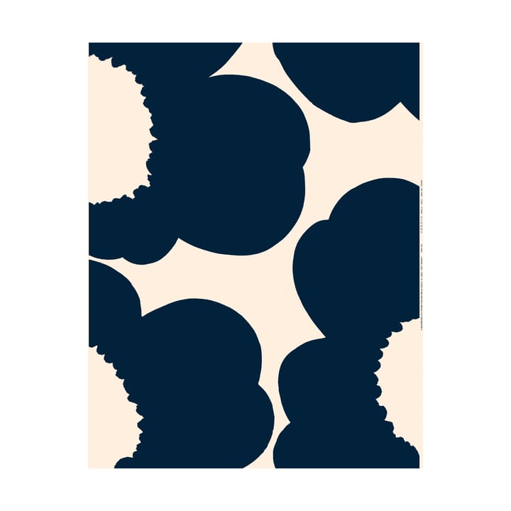 Tessuto in cotone satinato Iso Unikko - Cotton-dark navy - Marimekko