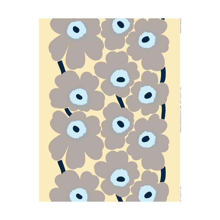 Tessuto in lino Unikko, Sand-grey-pale blue Marimekko