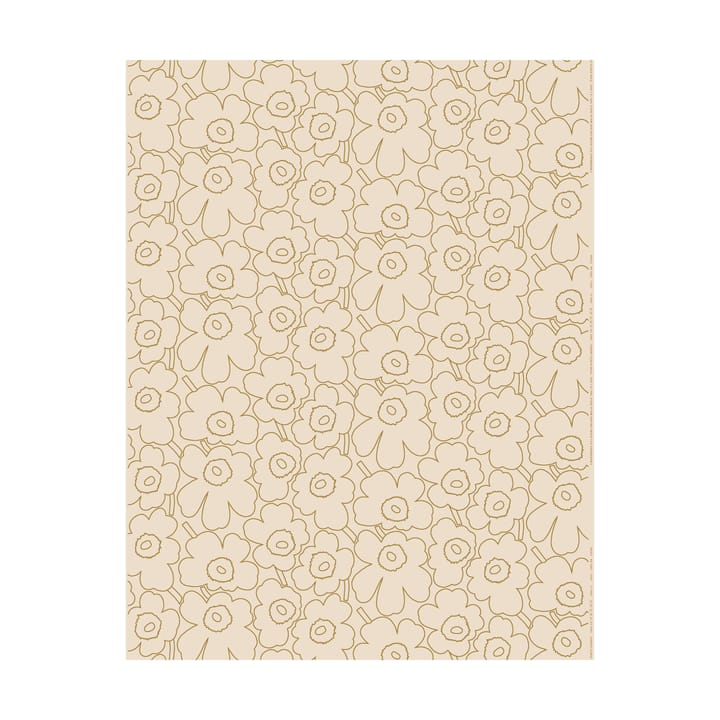 Tessuto Pieni Piirto Unikko in cotone-lino, Linen-gold Marimekko