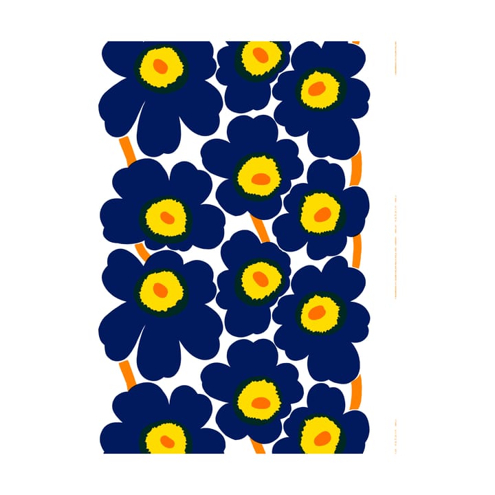 Tessuto Unikko blu scuro - Blu scuro-giallo

 - Marimekko