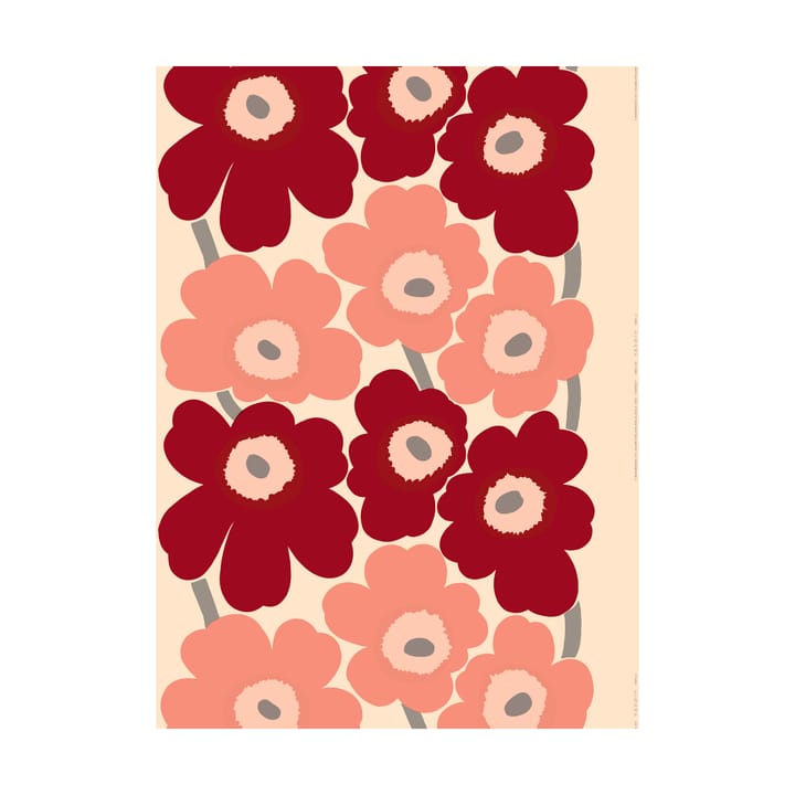 Tessuto Unikko - Dark cherry-rosa - Marimekko