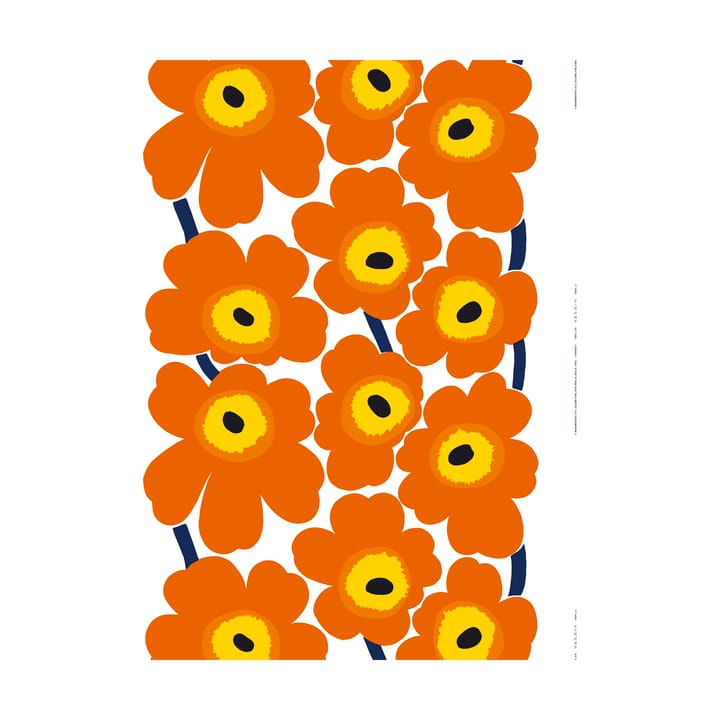 Tessuto Unikko heavyweight cotone - Arancio - Marimekko